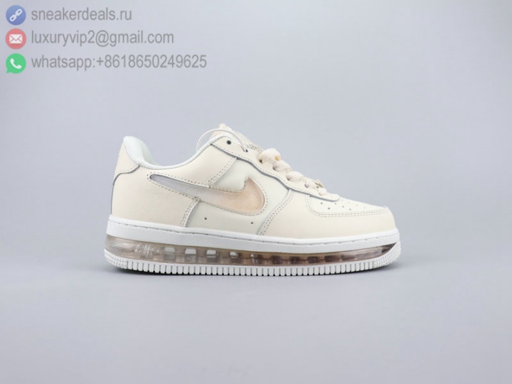 NIKE AIR FORCE 1 '07 SE PRM CANDY BEIGE CLEAR UNISEX LEATHER SKATE SHOES